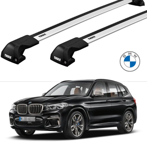 BMW X3 가로바 툴레7206윙바엣지 실버, 2010-2017, BMW X3 툴레 기본바 루프랙 루프박스 자전거랙 자전거캐리어 가로바, BMW X3 툴레윙바엣지